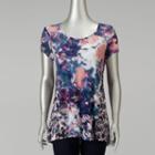 Women's Simply Vera Vera Wang Print Mixed-media Tee, Size: Xs, Med Purple