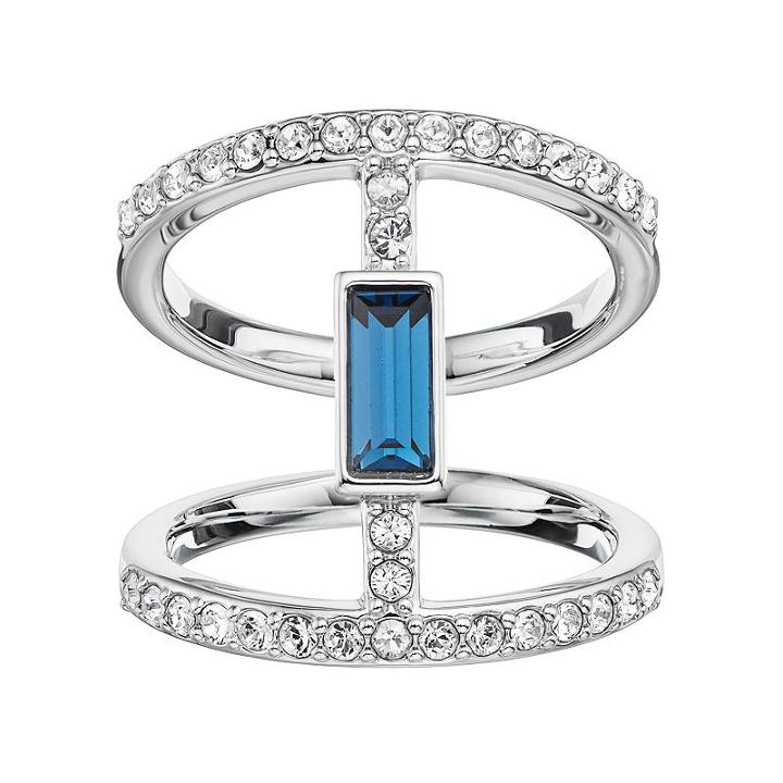 Simply Vera Vera Wang Double Row Ring With Swarovski Crystals, Women's, Size: 7, Blue