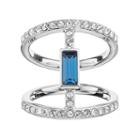 Simply Vera Vera Wang Double Row Ring With Swarovski Crystals, Women's, Size: 7, Blue