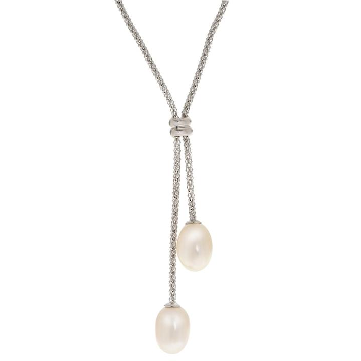 Pearlustre By Imperial Sterling Silver Freshwater Cultured Pearl Lariat Necklace, Women's, Size: 17, White