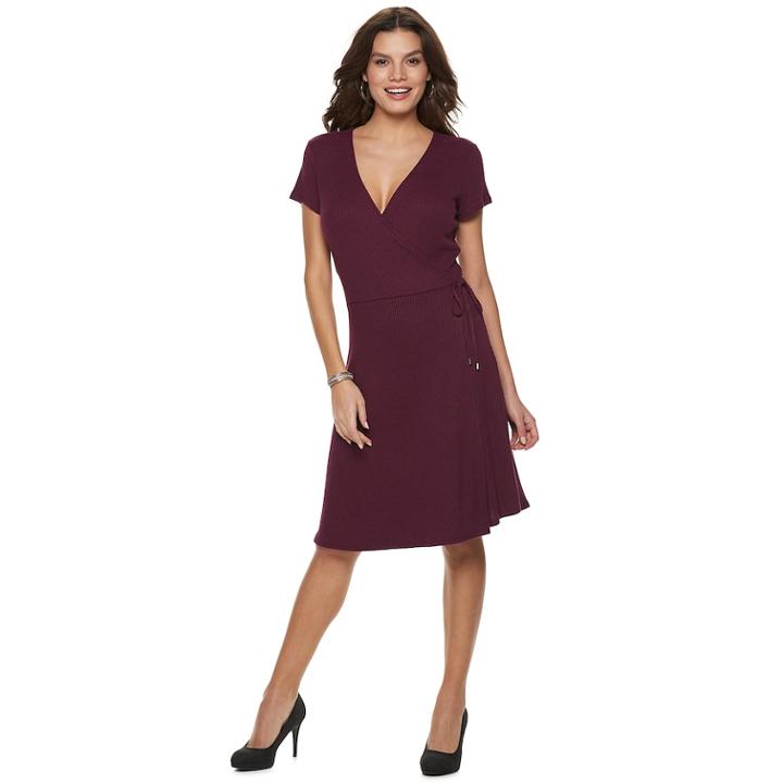 Women's Apt. 9&reg; A-line Wrap Dress, Size: Xl, Dark Red