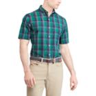 Big & Tall Chaps Classic-fit Plaid Poplin Button-down Shirt, Men's, Size: Xxl Tall, Green