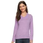 Women's Croft & Barrow&reg; Classic V-neck Tee, Size: Xl, Med Purple