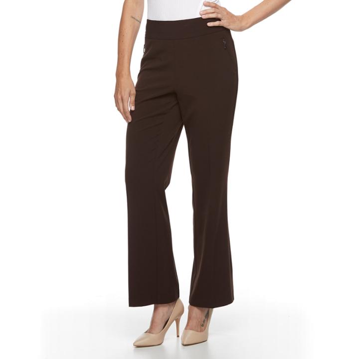 Women's Briggs Straight-leg Pull-on Dress Pants, Size: 18, Med Brown