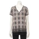 Women's Croft & Barrow&reg; Banded V-neck Tee, Size: Xs, White