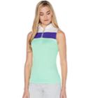 Women's Grand Slam Color Block Sleeveless Golf Top, Size: Xl, Turquoise/blue (turq/aqua)