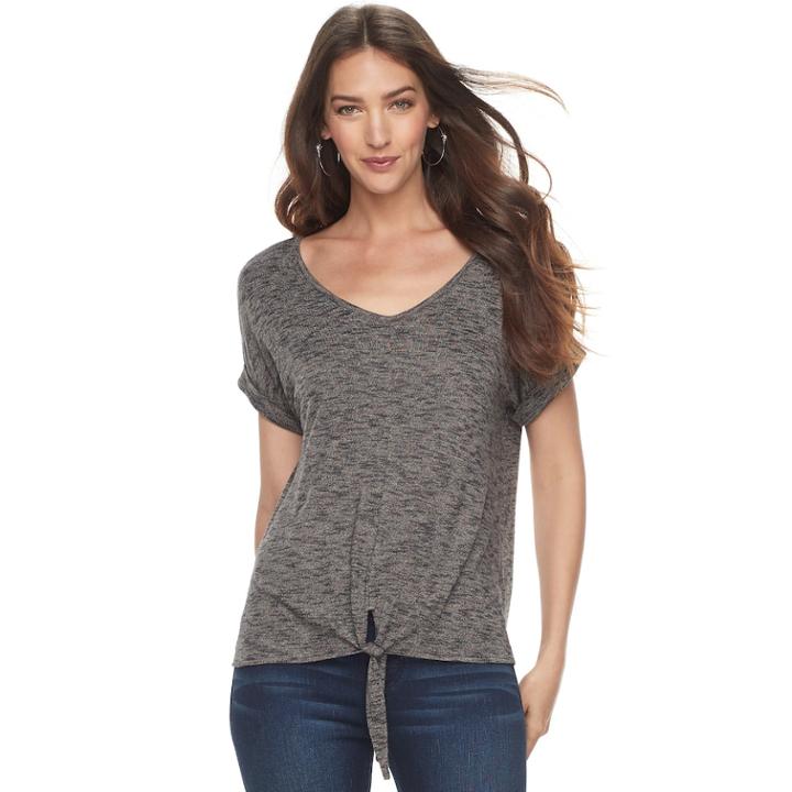 Women's Juicy Couture Tie-front Tee, Size: Medium, Med Brown