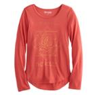 Girls 7-16 & Plus Size Mudd&reg; High-low Graphic Tee, Size: 16, Brt Orange