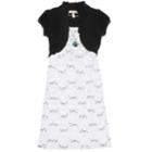 Girls 7-16 & Plus Size Speechless Mock-layered Cardigan Floral Dress With Necklace, Size: 12 1/2, White
