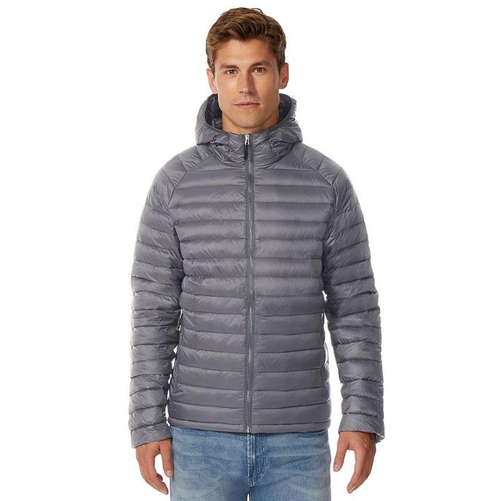Men's Heat Keep Modern-fit Packable Hooded Jacket, Size: Medium, Oxford