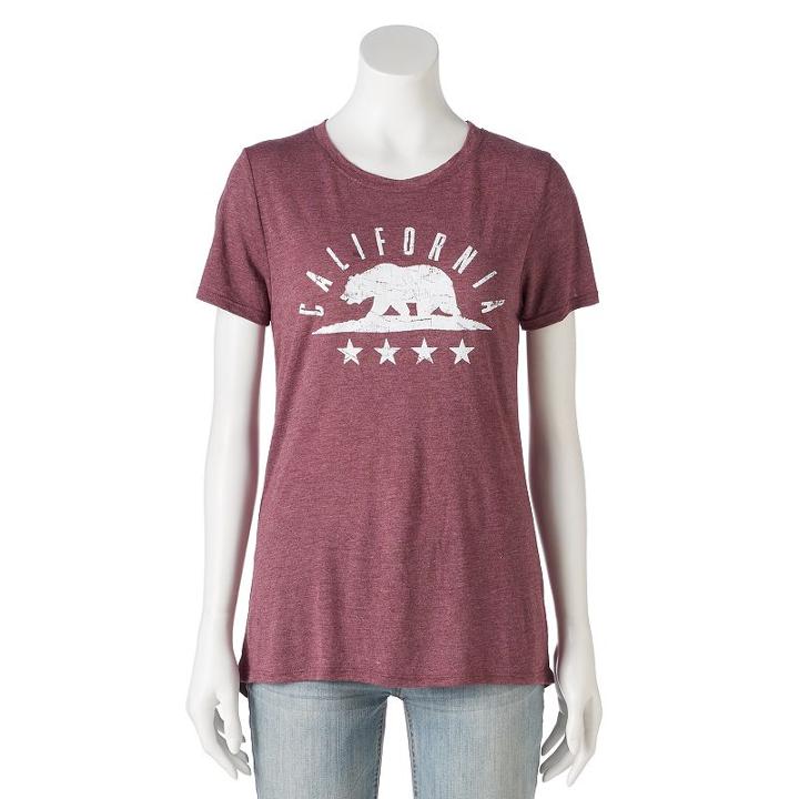 Juniors' California Grizzly Bear Graphic Tee, Teens, Size: Xl, Drk Purple