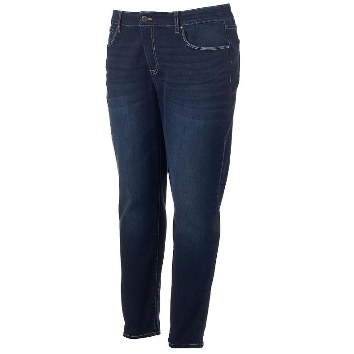 Plus Size Apt. 9&reg; Skinny Ankle Jeans, Women's, Size: 20 W, Dark Blue