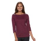 Women's Croft & Barrow&reg; Button-shoulder Top, Size: Xs, Pink