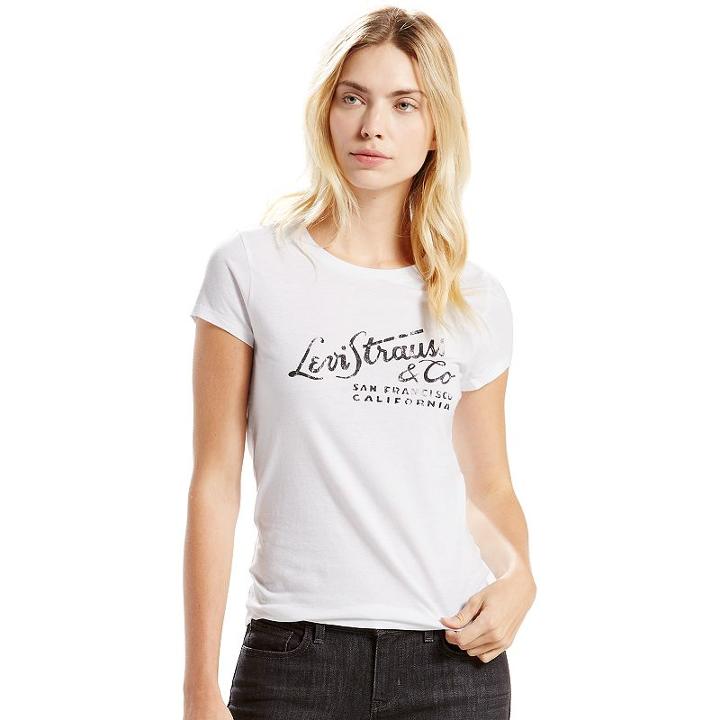 Women's Levi's Logo Graphic Tee, Size: Medium, White Oth
