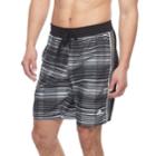 Men's Adidas Vara Striped Microfiber Volley Shorts, Size: Large, Black