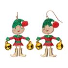 Glittery Jingle Bell Elf Nickel Free Drop Earrings, Women's, Multicolor