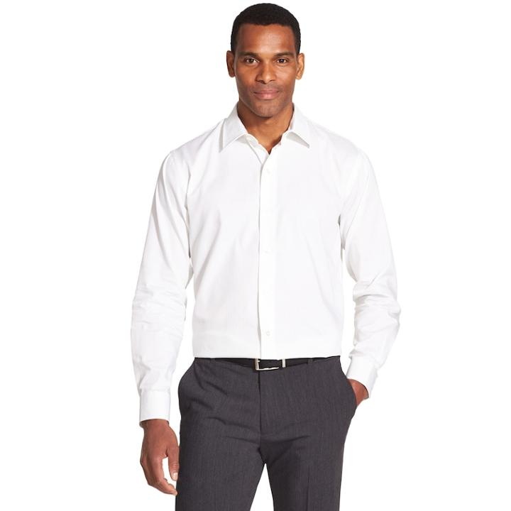 Men's Van Heusen Classic-fit Striped Button-down Shirt, Size: Large, White