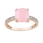 10k Rose Gold Pink Opal And Diamond Accent Ring, Women's, Size: 9