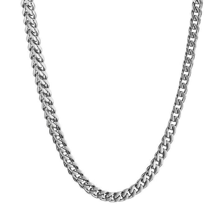 Lynx Stainless Steel Foxtail Chain Necklace - 20 In. - Men, Size: 20, Grey