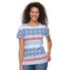 Women's Croft & Barrow&reg; Essential Classic Crewneck Tee, Size: Xxl, Blue (navy)