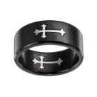 Men's Stainless Steel Cross Ring, Size: 10, Black