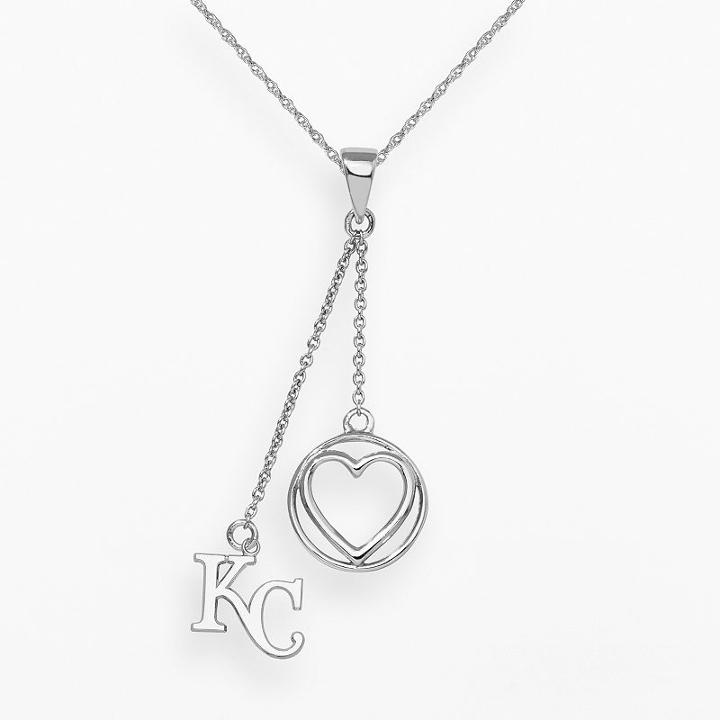Logoart Kansas City Royals Beloved Sterling Silver Linear Pendant, Women's, Size: 18, Grey