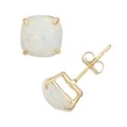 Lab-created Opal 10k Gold Stud Earrings, Women's, White