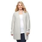 Plus Size Croft & Barrow&reg; Colorblock Cardigan, Women's, Size: 2xl, Grey