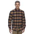 Men's Croft & Barrow&reg; True Comfort Plaid Classic-fit Flannel Button-down Shirt, Size: Small, Lt Brown