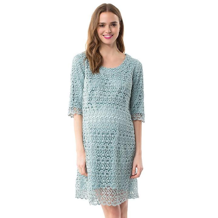 Maternity Pip & Vine By Rosie Pope Lace Shift Dress, Women's, Size: L-mat, Med Blue