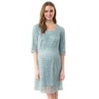 Maternity Pip & Vine By Rosie Pope Lace Shift Dress, Women's, Size: L-mat, Med Blue
