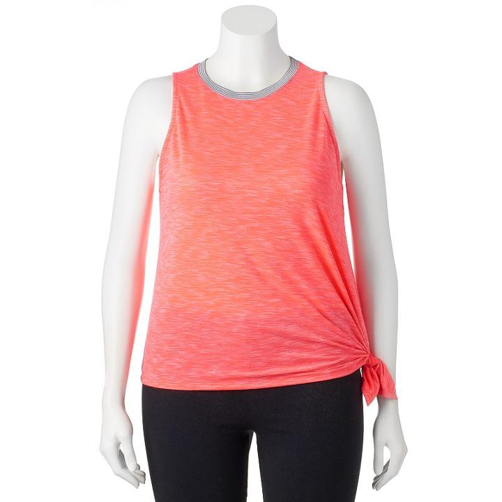 Juniors' Plus Size So&reg; French Terry Muscle Tank, Girl's, Size: 1xl, Lt Orange