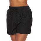 Plus Size Croft & Barrow&reg; Tricot Drawstring Swim Shorts, Women's, Size: 20 W, Black