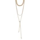 Mudd&reg; Beaded Crescent Layered Choker Y Necklace, Women's, Gold