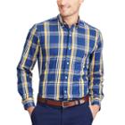 Men's Chaps Classic-fit Patterned Stretch Button-down Shirt, Size: Small, Blue