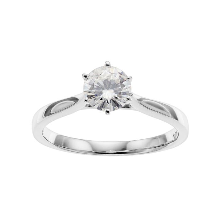 Forever Classic Sterling Silver 3/4 Carat T.w. Lab-created Moissanite Solitaire Engagement Ring, Women's, Size: 7, White
