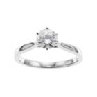 Forever Classic Sterling Silver 3/4 Carat T.w. Lab-created Moissanite Solitaire Engagement Ring, Women's, Size: 7, White