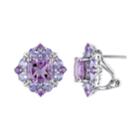Stella Grace Amethyst & Tanzanite Sterling Silver Flower Button Stud Earrings, Women's, Purple