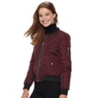 Juniors' Sebby Flight Bomber Jacket, Teens, Size: Medium, Dark Red