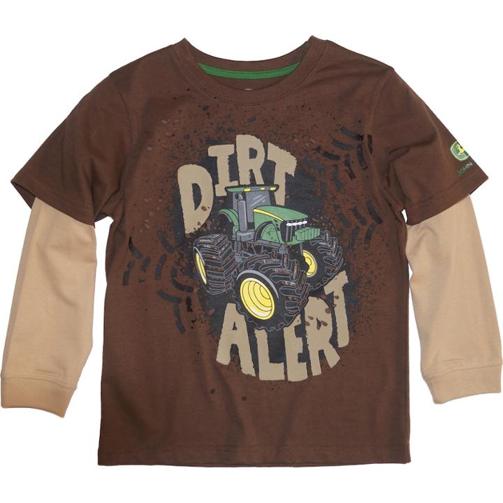 Boys 4-7 John Deere Mock Layer Dirt Alert Graphic Tee, Size: 5, Brown