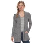 Women's Sonoma Goods For Life&trade; Drop-shoulder Cardigan, Size: Xxl, Dark Grey