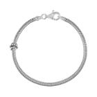 Individuality Beads Sterling Silver Snake Chain Bracelet And Stopper Bead Set - 8 1/2-in, Women's, Grey