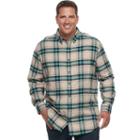 Big & Tall Croft & Barrow&reg; True Comfort Classic-fit Flannel Button-down Shirt, Men's, Size: 4xb, Med Green
