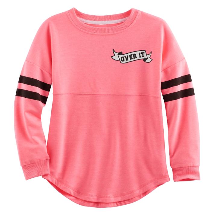 Girls Plus Size Miss Chievous Graphic Sweeper Tee, Size: L Plus, Pink