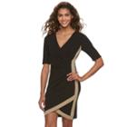 Juniors' Almost Famous Ruched Faux-wrap Dress, Girl's, Size: Medium, Dark Beige