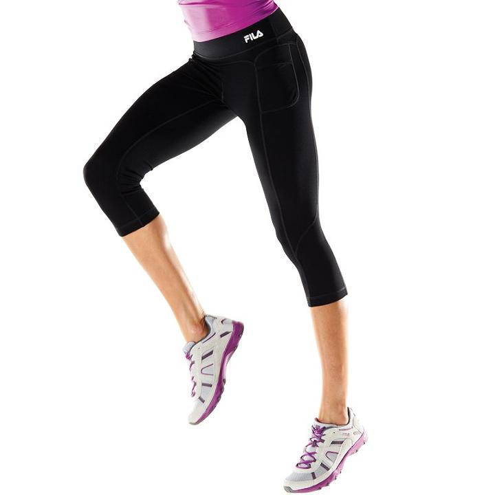 Women's Fila Sport&reg; Trail Skimmer Yoga Capris, Size: Xs, Black