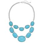 Simulated Turquoise Oval Cabochon Swag Necklace, Women's, Turq/aqua