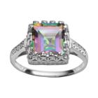 Sterling Silver Rainbow Quartz And Lab-created White Sapphire Crown Ring, Women's, Size: 8, Multicolor