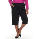 Plus Size Croft & Barrow&reg; Mini Tab Rivet Capri Pants, Women's, Size: Regular, Black