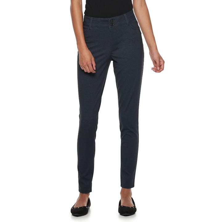 Juniors' Rewind Mid-rise Double Button Ponte Leggings, Teens, Size: Small, Oxford